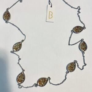 Bancroft 35 inch silver and bead necklace.